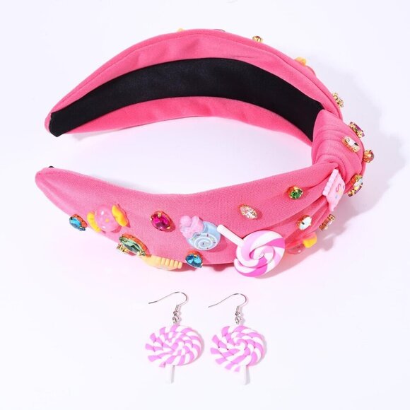 Women Knotted Fabric Headband Gummy Bear Candy Lollipop Jewelry Accessory main image 5